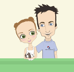 Portrait of Amy & Ed Knittel and Bun Bun (Description goes here)